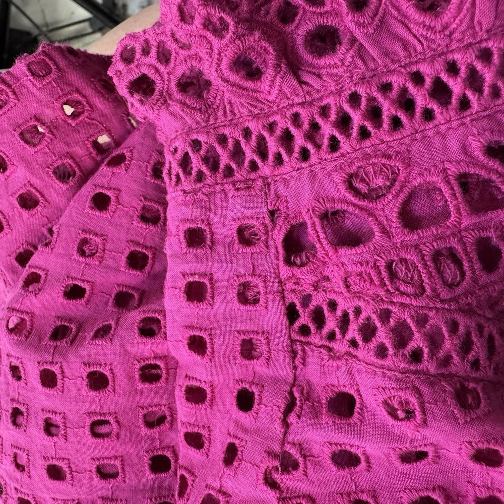 New $108 Sundance Lyra Eyelet Boho Sleeveless Blouse Top Women's XL Fuscia Pink - Picture 7 of 13